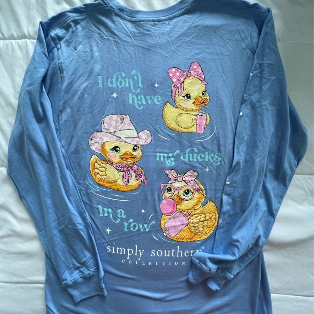 Simply Southern “I Don’t Have My Ducks In A Row”. Size. XLarge. Blue